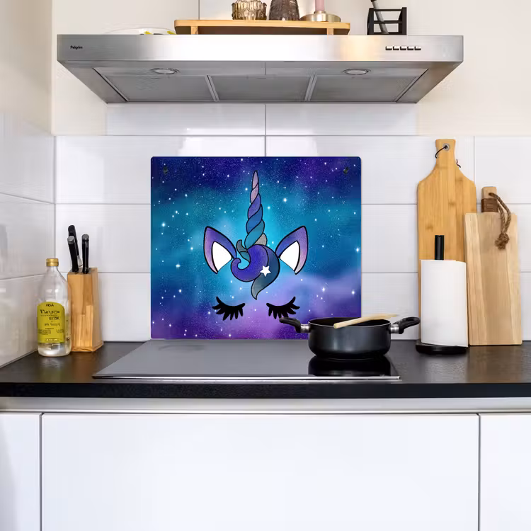 Eenhoorn - Sterrenhemel - Ster - Blauw Inductie beschemer met haakjes middel -sfeer2