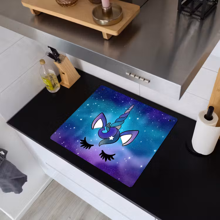 Eenhoorn - Sterrenhemel - Ster - Blauw Inductie beschemer met haakjes middel -sfeer1