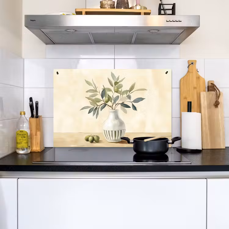 Vaas - Keramiek - Olijftakken Inductie beschemer met haakjes klein -sfeer2