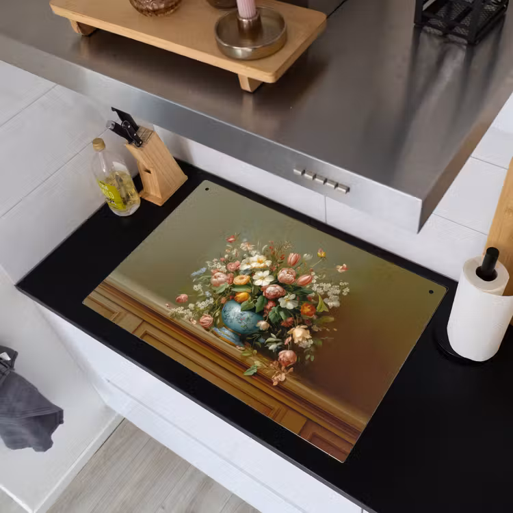Vaas - Pastel - Kleuren - Bloemen Inductie beschemer met haakjes klein -sfeer1