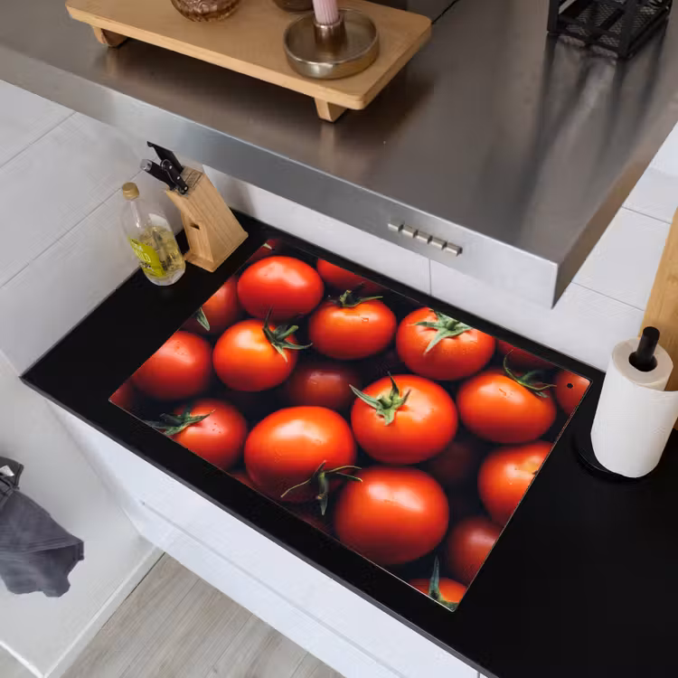 Groente - Rood - Tomaten Inductie beschemer met haakjes klein -sfeer1
