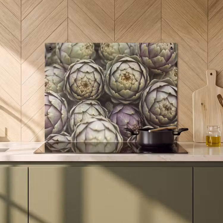 Induction Hob Cover & Splashback (2-in-1) - Vegetables - Fresh - Food - Groenten - Vers - Eten Inductie beschemer met haakjes klein