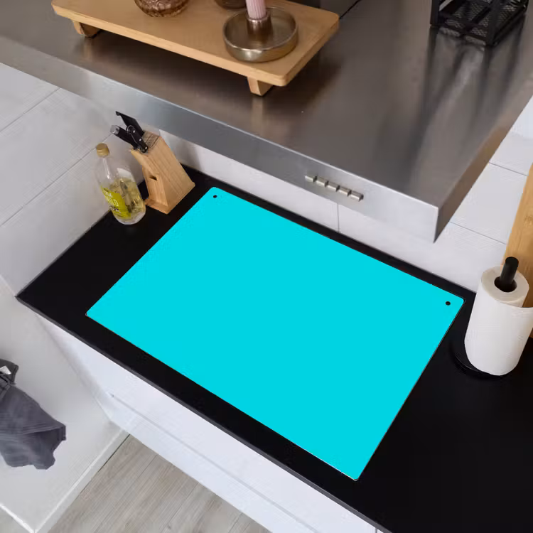 Vivid - Aquamarine - Turkoois Inductie beschemer met haakjes klein 777 -sfeer1