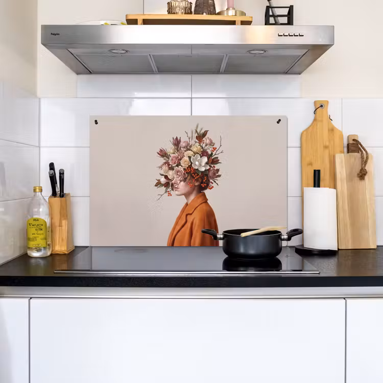 Gezicht - Boeket - Kleurrijk Inductie beschemer met haakjes klein -sfeer2