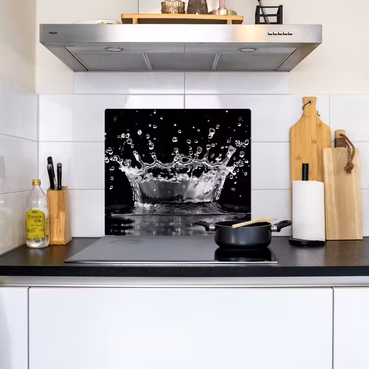 Water - Zwart - Abstract Inductie beschemer met haakjes middel -sfeer2