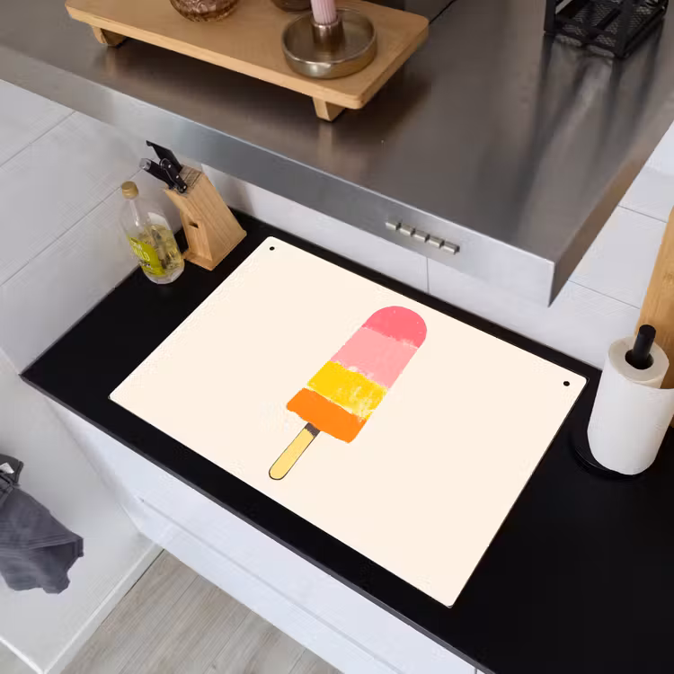 Waterijsje - Retro - Stokje - Roze Inductie beschemer met haakjes klein -sfeer1
