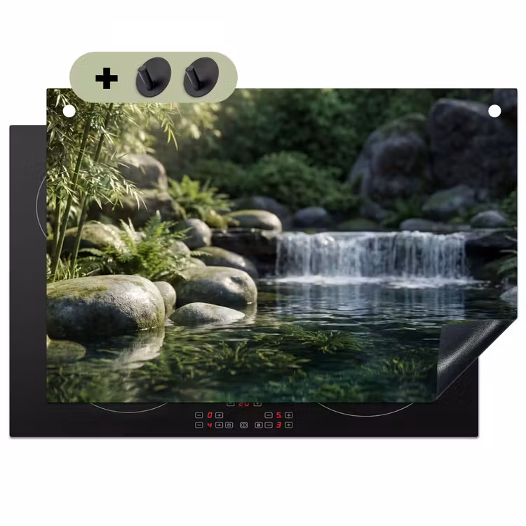 Beek - Waterval - Natuur - Groen Inductie beschemer met haakjes klein -3d