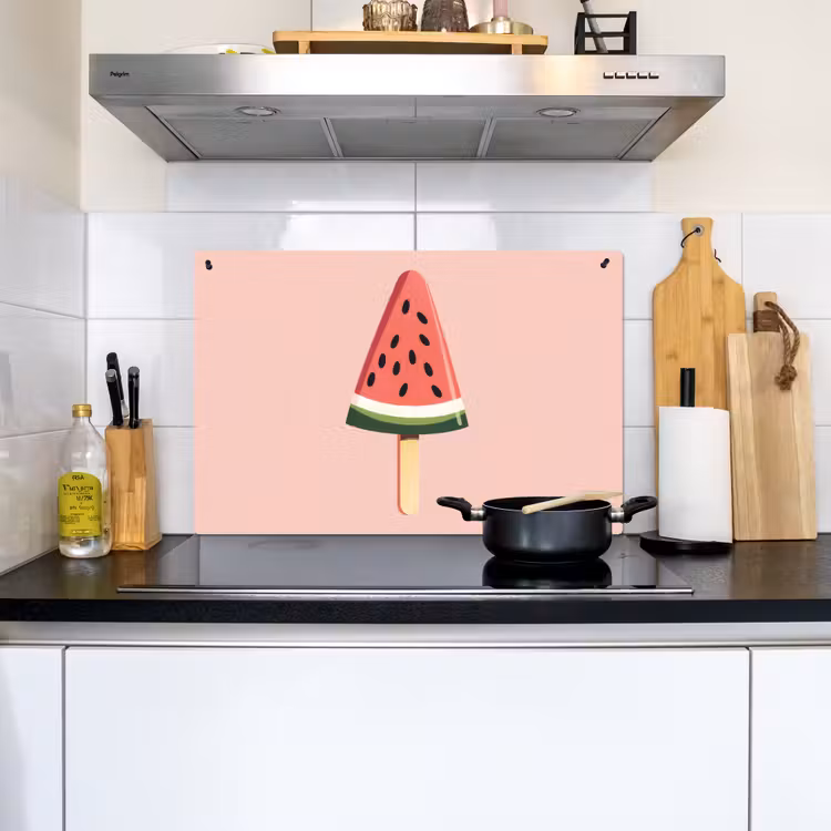 Watermeloen - Ijsje - Pitjes - Rood Inductie beschemer met haakjes klein -sfeer2