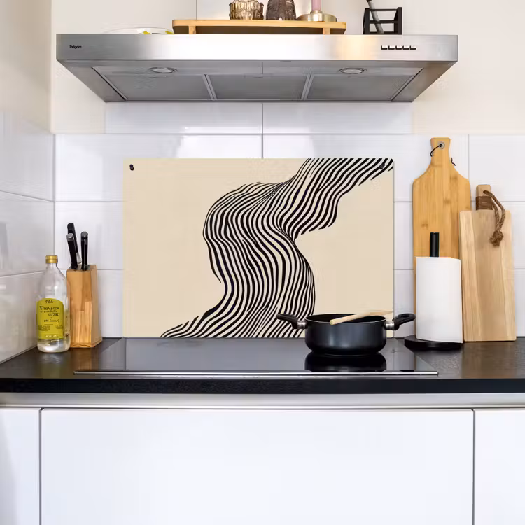 Golvend - Lijnen - Abstract - Silhouet Inductie beschemer met haakjes klein -sfeer2