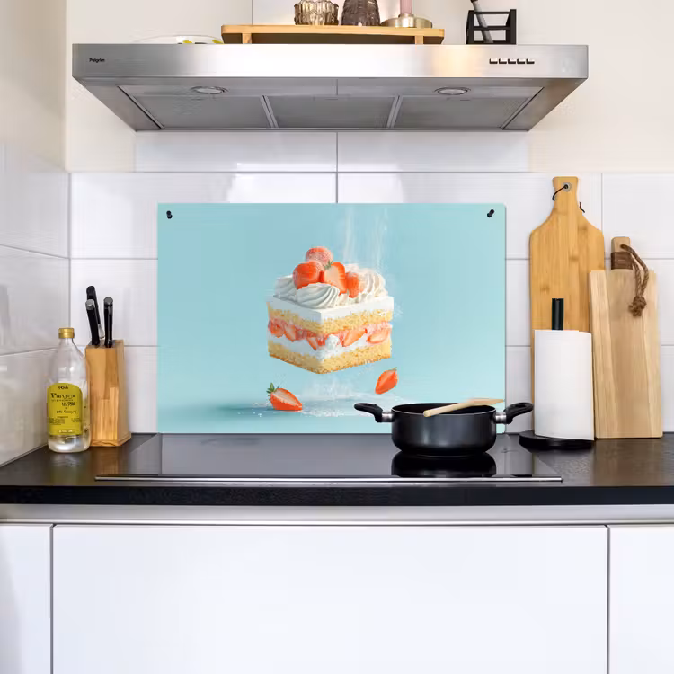 Slagroom - Taart - Blauw - Eten Inductie beschemer met haakjes klein -sfeer2