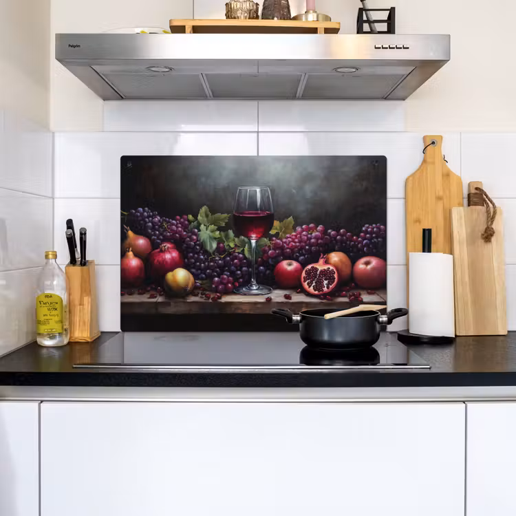 Wijn - Fruit - Stilleven Inductie beschemer met haakjes klein -sfeer2