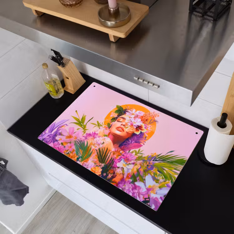 Vrouw - Abstract - Cirkel - Bloemen Inductie beschemer met haakjes klein -sfeer1