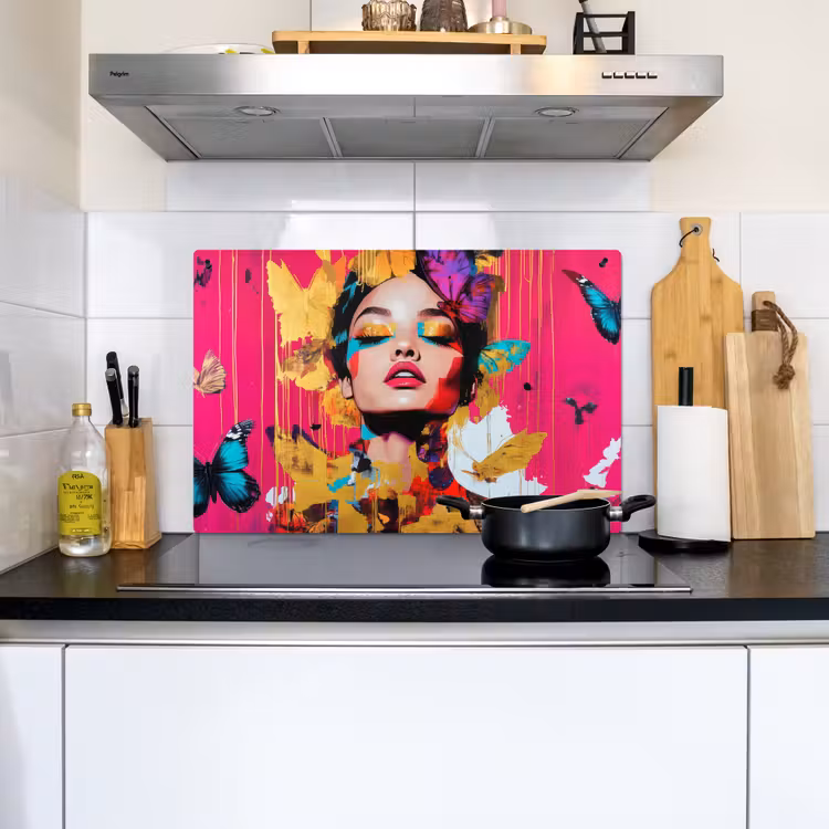 Vrouw - Abstract - Kleurrijk Inductie beschemer met haakjes klein -sfeer2