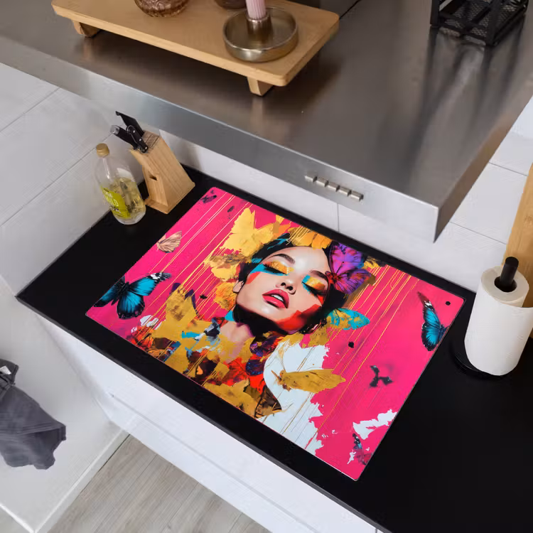 Vrouw - Abstract - Kleurrijk Inductie beschemer met haakjes klein -sfeer1