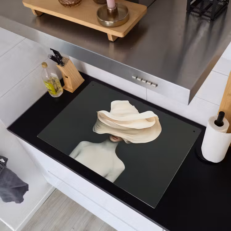 Vrouw - Beige - hoed Inductie beschemer met haakjes klein -sfeer1