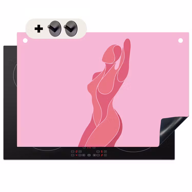 Vrouw - Lichaam - Abstract - Roze Inductie beschemer met haakjes klein -3d