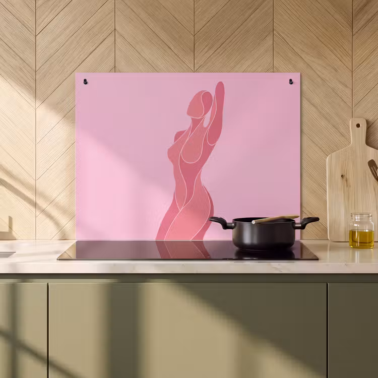 Vrouw - Lichaam - Abstract - Roze Inductie beschemer met haakjes klein -sfeer2