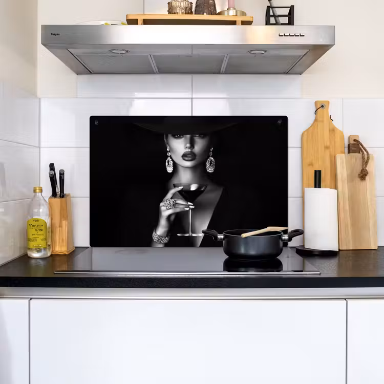 Vrouw - Cocktail - Chic Inductie beschemer met haakjes klein -sfeer2