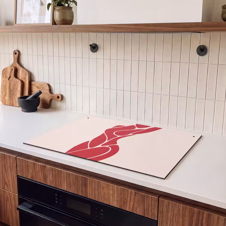 Vrouw - Figuur - Abstract - Modern - Rood Inductie beschemer met haakjes klein -sfeer1