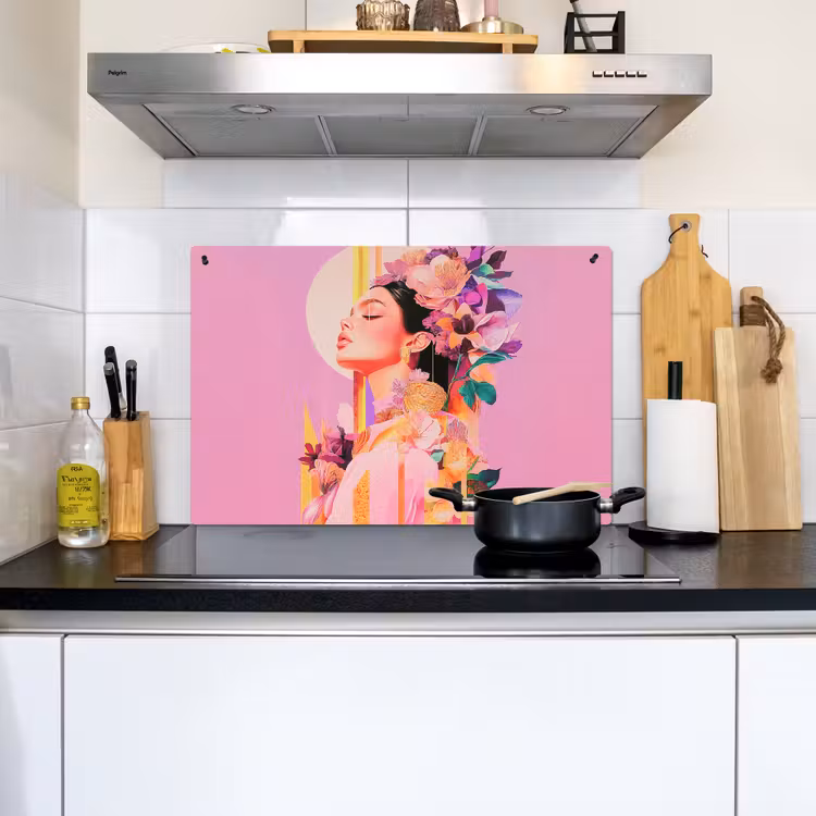 Vrouw - Bloemen - Paars - Abstract Inductie beschemer met haakjes klein -sfeer2