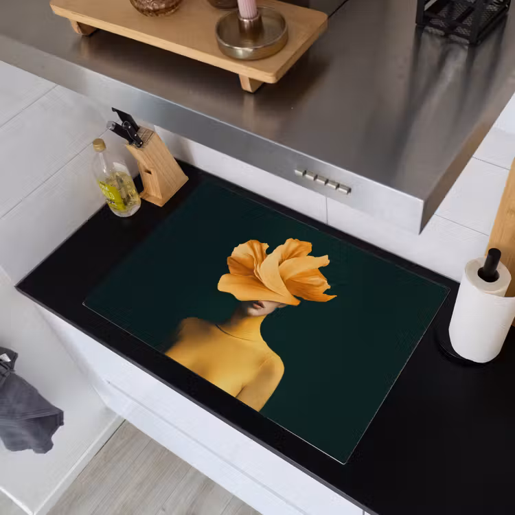 Vrouw - Hoed - Geel Inductie beschemer met haakjes klein -sfeer1