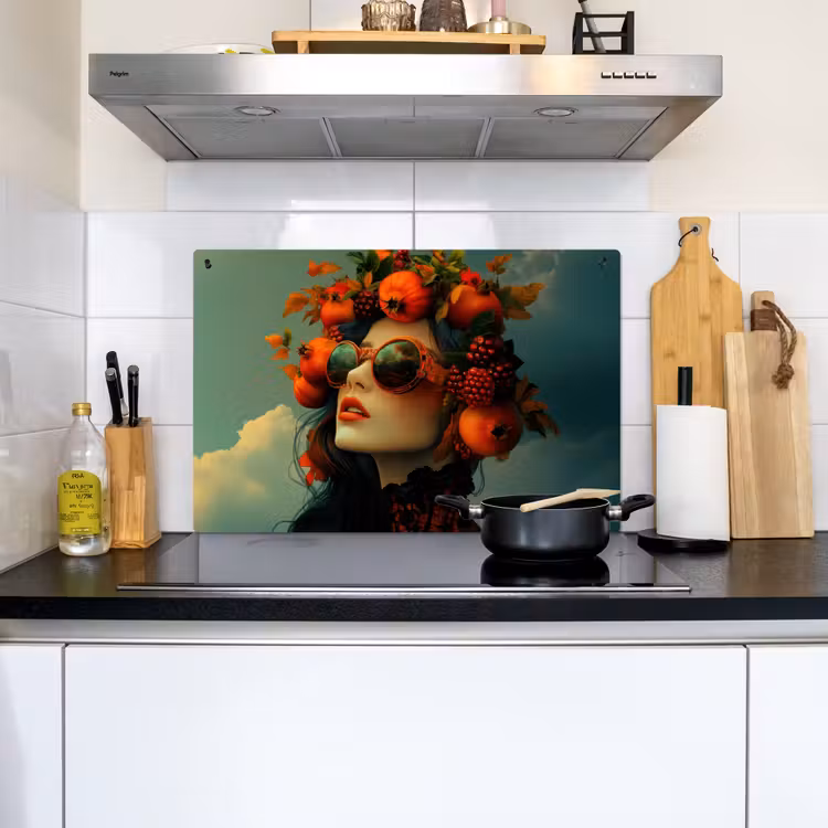 Vrouw - Granaatappel - Herfst - Zonnebril Inductie beschemer met haakjes klein -sfeer2