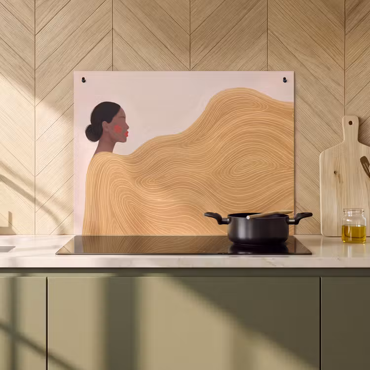 Vrouw - Profiel - Modern - Abstract - Kunst Inductie beschemer met haakjes klein -sfeer2