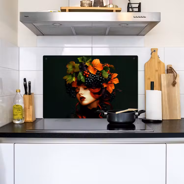 Vrouw - Rood - Groen - Druiven Inductie beschemer met haakjes klein -sfeer2