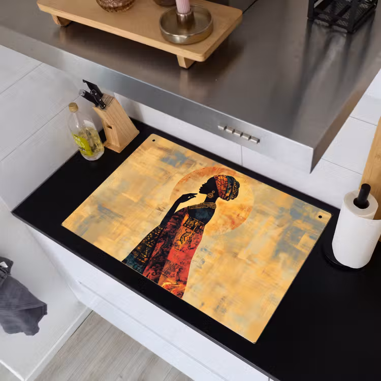 Vrouw - Silhouet - Patronen - Sierlijk Inductie beschemer met haakjes klein -sfeer1
