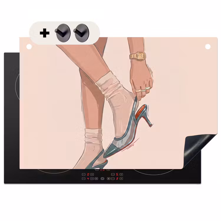 Vrouw - Schoen - Mode - Lifestyle - Groen Inductie beschemer met haakjes klein -3d