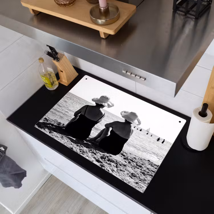 Vrouwen - Zonnehoed - Strand - Zwart - Wit Inductie beschemer met haakjes klein -sfeer1