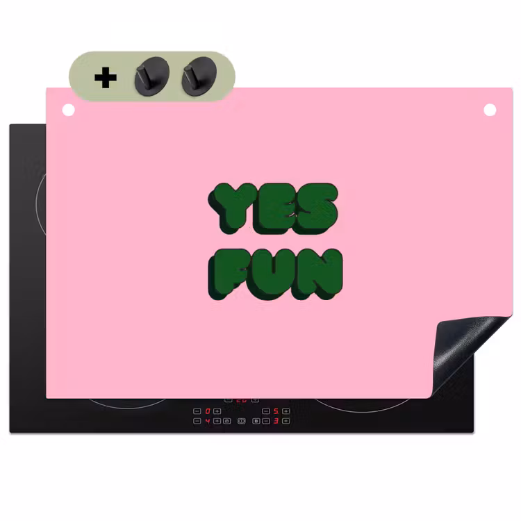 Yes fun - Groen - Roze Inductie beschemer met haakjes klein -3d