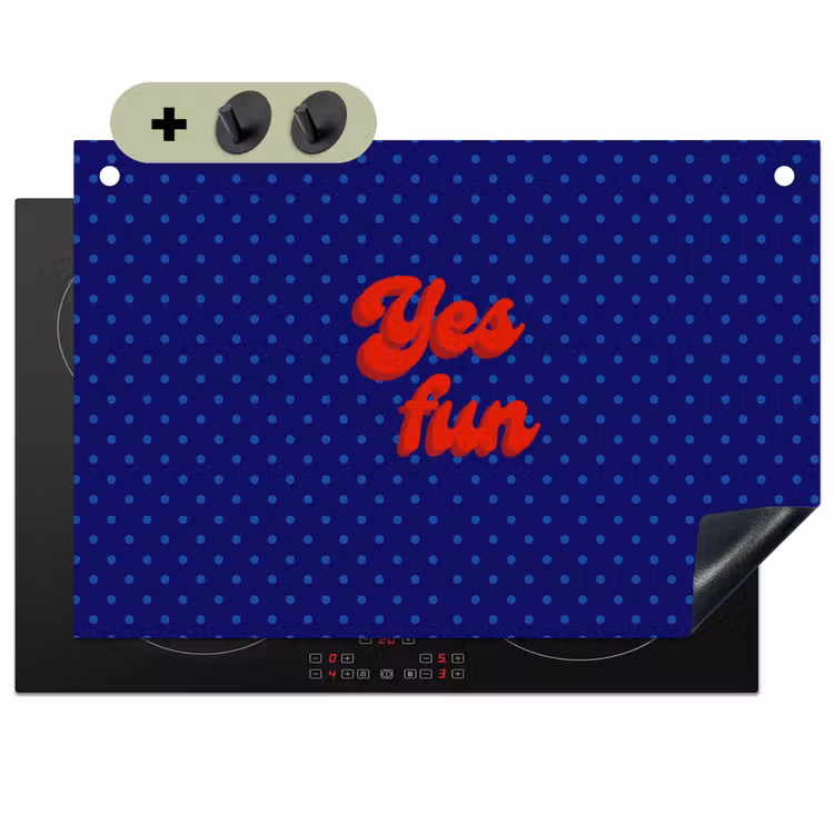 Yes fun - Rood - Blauw - Stippen Inductie beschemer met haakjes klein -3d