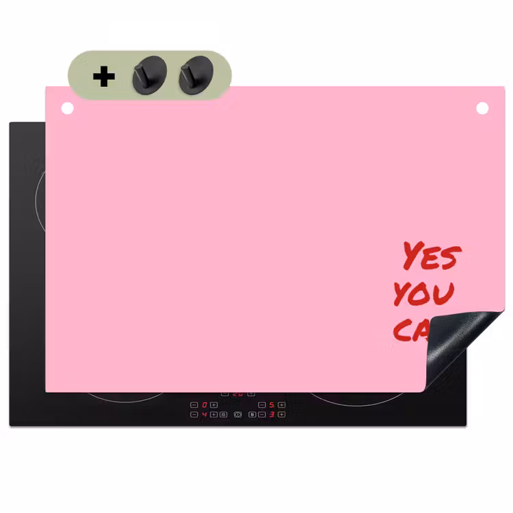 Yes you can do it - Rood - Roze Inductie beschemer met haakjes klein -3d
