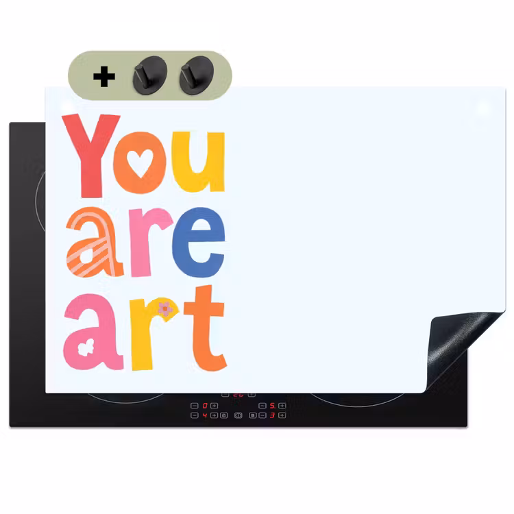 You are art - Kleurrijk - Grafisch Inductie beschemer met haakjes klein -3d
