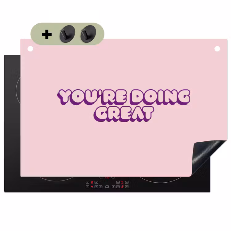 You're doing great - roze - 3D Inductie beschemer met haakjes klein -3d