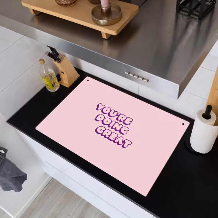 You're doing great - Roze - Bubble letters Inductie beschemer met haakjes klein -sfeer1