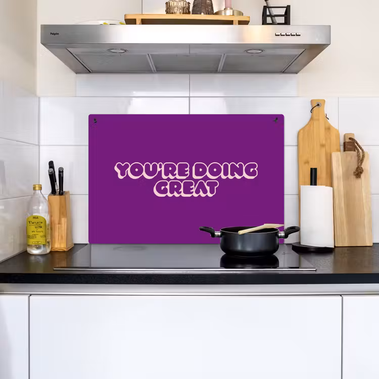 You're doing great - Paars - Bubble letters Inductie beschemer met haakjes klein -sfeer2