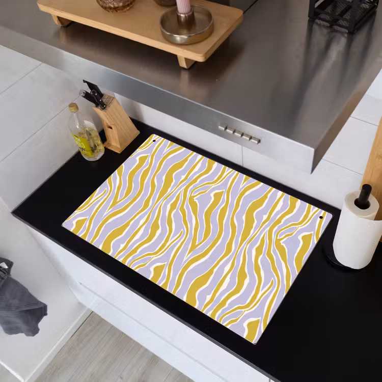 Zebra - Modern - Meerkleurig Inductie beschemer met haakjes klein 777 -sfeer1