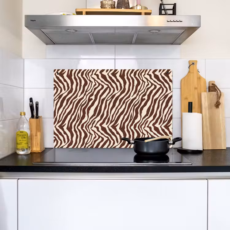 Zebra - Patroon - Zwart - Wit Inductie beschemer met haakjes klein 777 -sfeer2