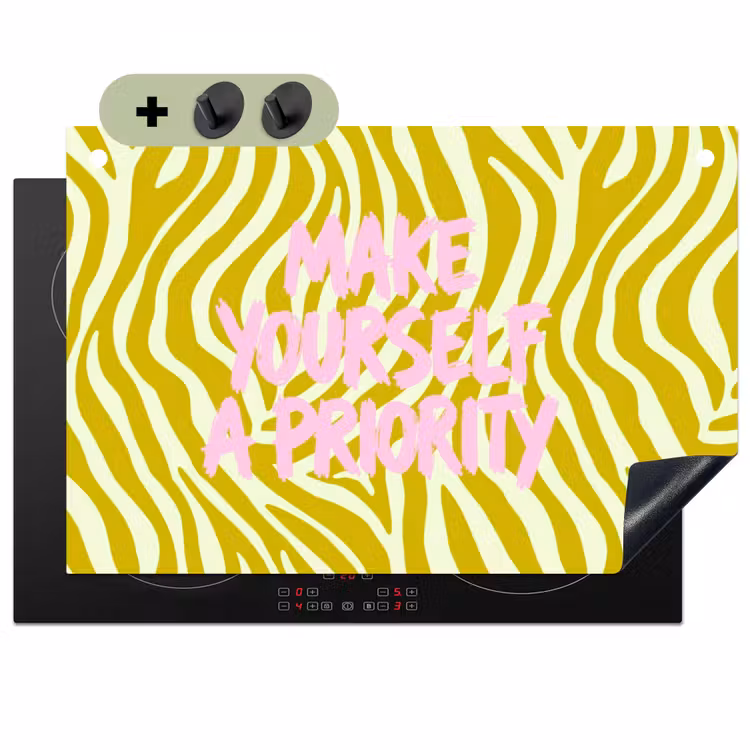 Zebraprint - Priority - Roze Inductie beschemer met haakjes klein -3d