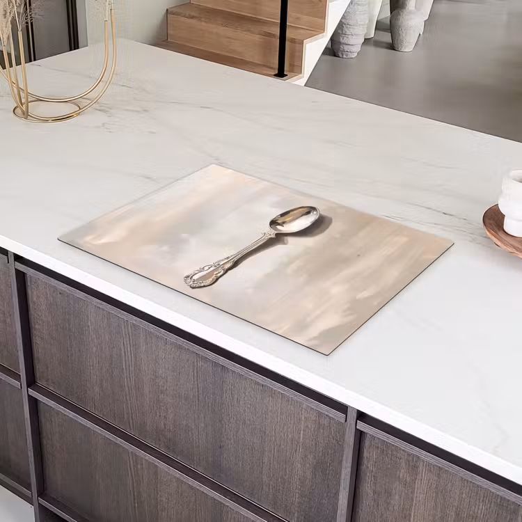 Lepel - Verf - Zilver Inductie beschermer vinyl 3mm klein -sfeer8