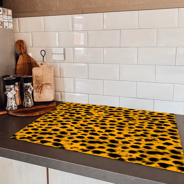 Vlekken - Oranje - Luipaard Inductie beschermer vinyl 3mm klein 276 -sfeer3