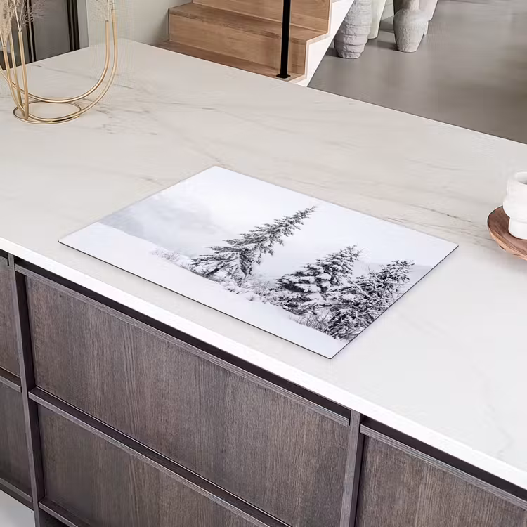 Fijnsparren - Sneeuw - Winter - Landschap - Stilte Inductie beschermer vinyl 3mm klein -sfeer8