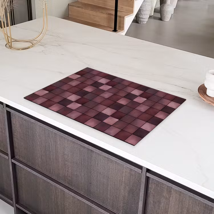 Vierkant - Tegel - Patroon - Paars Inductie beschermer vinyl 3mm klein 276 -sfeer8