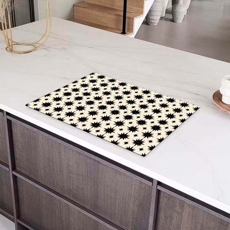 Stervormen - Geometrisch - Zwart Inductie beschermer vinyl 3mm klein 276 -sfeer8