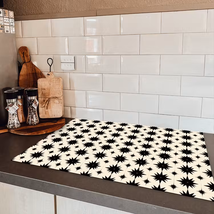 Stervormen - Geometrisch - Zwart Inductie beschermer vinyl 3mm klein 276 -sfeer3