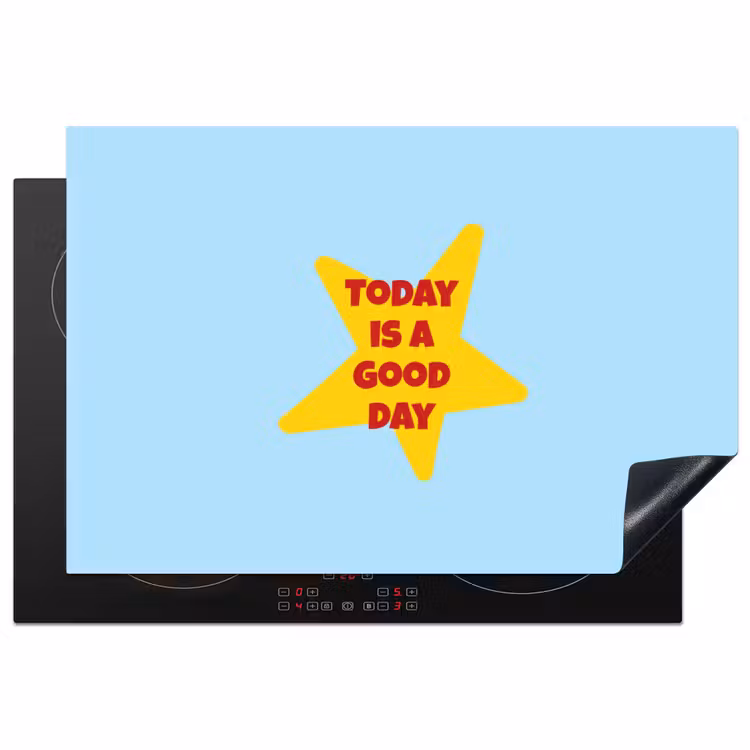 Ster - Today is a good day - Blauw Inductie beschermer vinyl 3mm klein -3d
