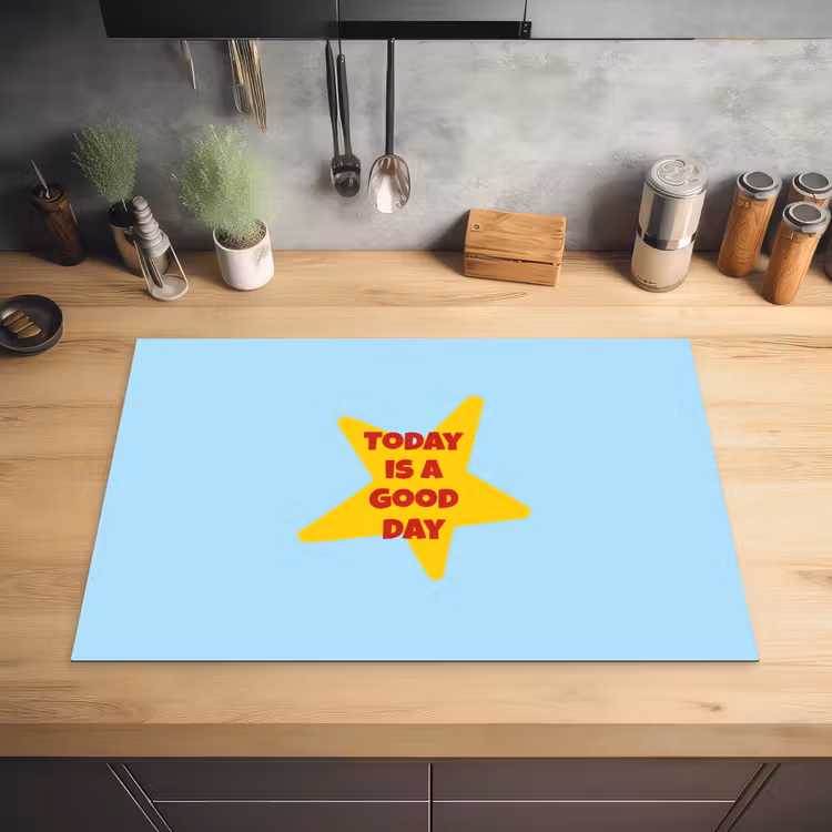 Ster - Today is a good day - Blauw Inductie beschermer vinyl 3mm klein -sfeer5