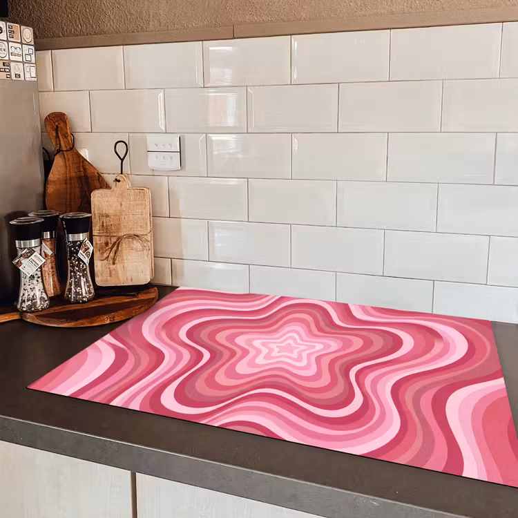 Ster - Golvend - Abstract - Roze Inductie beschermer vinyl 3mm klein -sfeer3